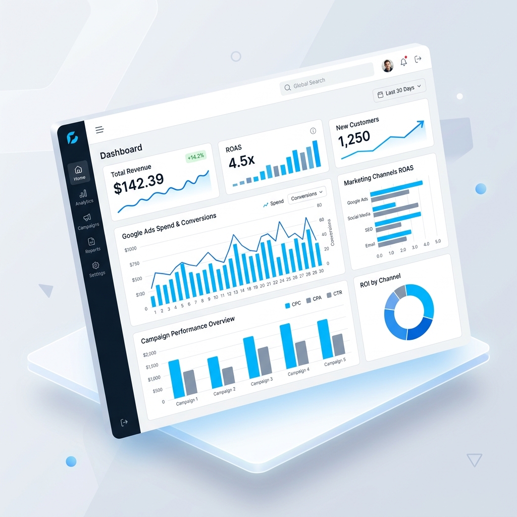 Google Ads Dashboard Mockup